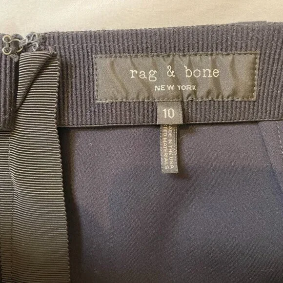 Rag & Bone Black Lace Up Ankle Pant Skinny Ponte Knit Back Zipper Size 10 - Picture 10 of 12